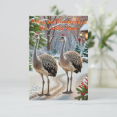 Vriendelijke struisvogels kaart (Staand voorkant)