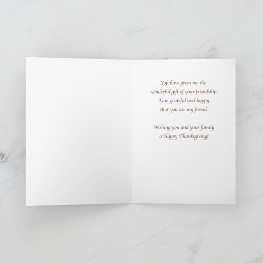 Vriendelijke Thanksgiving wenst alle bladeren en b Kaart (Binnen)