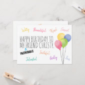 Vriendelijke verjaardag, je bent geweldig! Kaart (Voorkant / Achterkant in situ)