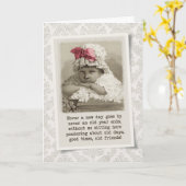 Vriendelijke Verjaardag -  Meisje in Bonnet Kaart (Gele Bloem)