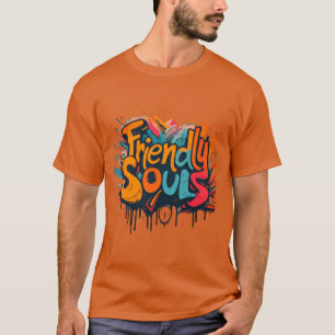 Vriendelijke vibes ontwerp t-shirt