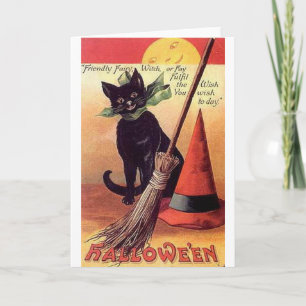 Vriendelijke Vintage Halloween Kaart