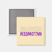 Vriendelijke Violet Halloween kunst met Spooky Tou Magneet (Voorkant / Achterkant)