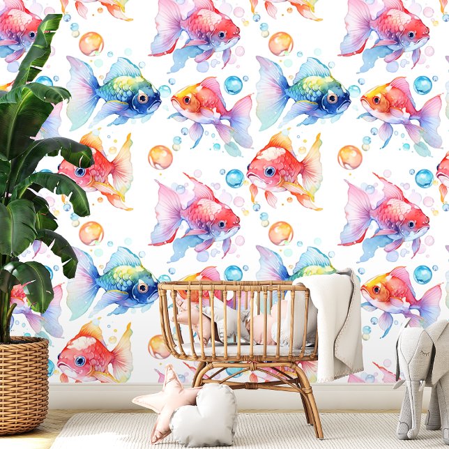 Vriendelijke Waterverf Goldfish Behang (Creator heeft geüpload)