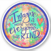 Vriendelijke wereld Vredesteken  Inspirivity Stick Sticker (Voorkant)