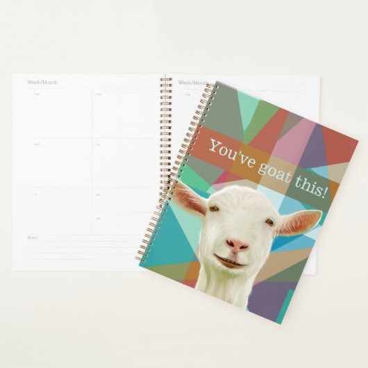 Vriendelijke witte geit Kleurrijke geometrische ac Planner (Display)