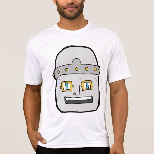 Vriendelijke zilveren robothoofd t-shirt (Voorkant)