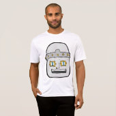 Vriendelijke zilveren robothoofd t-shirt (Voorkant volledig)