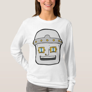 Vriendelijke zilveren robothoofd t-shirt