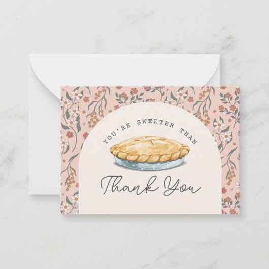 Vriendelijker dan taart Roze baby shower bedankje Notitiekaartje (Voorkant)