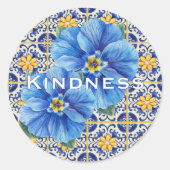 Vriendelijkheid bloeit op de tegel ronde sticker (Voorkant)