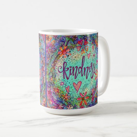 Vriendelijkheid Bloemen Blauw Inspirerend Mok (Voorkant rechts)