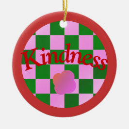 Vriendelijkheid citaat in klassieke rode typografi keramisch ornament