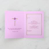 Vriendelijkheid "dank u" roze religieuze bijbel bedankkaart (Binnen)