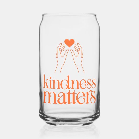 Vriendelijkheid doet ertoe - Can Glass - Heart & H Blikvorm Glas (Voorkant)