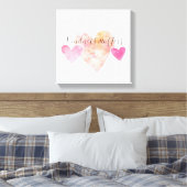 Vriendelijkheid doet ertoe roze Waterverf harten Canvas Afdruk (Insitu (Slaapkamer))