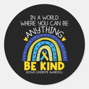 Vriendelijkheid - Down Syndroom Awareness Blauwe G Ronde Sticker