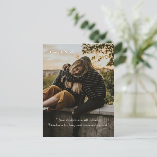 Vriendelijkheid en Dank je wel Briefkaart (Staand voorkant)