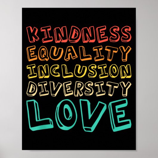 Vriendelijkheid Gelijkheid Inclusie Diversiteit Li Poster (Voorkant)