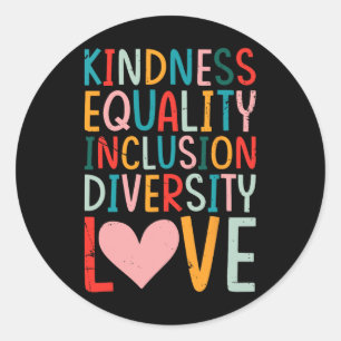 Vriendelijkheid Gelijkheid Inclusie Diversiteit Li Ronde Sticker