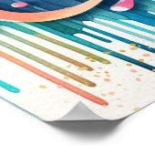 Vriendelijkheid in Kleur Ombre Verfdruppels Poster (Hoek)