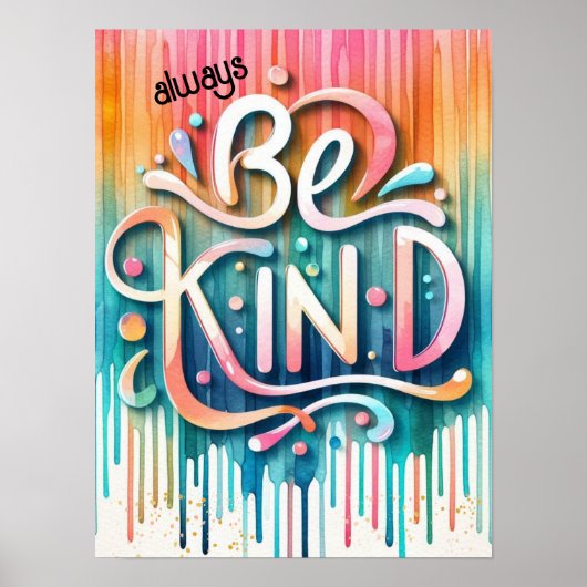 Vriendelijkheid in Kleur Ombre Verfdruppels Poster (Voorkant)