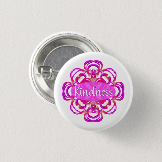 Vriendelijkheid in Roze Mandala Ronde Button 3,2 Cm (Voorkant /achterkant)