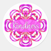 Vriendelijkheid in Roze Ronde Sticker (Voorkant)