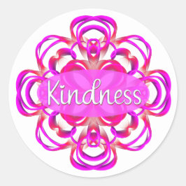 Vriendelijkheid in Roze Ronde Sticker