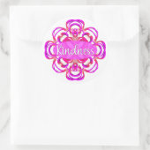 Vriendelijkheid in Roze Ronde Sticker (Tas)