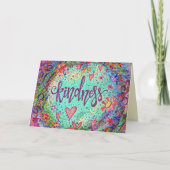 Vriendelijkheid Inspirerend  Floral Whimsical Kaart (Voorkant)