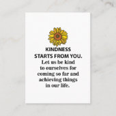 Vriendelijkheid Inspirerend Quote Zonnebloem Vrien Visitekaartje (Voorkant)