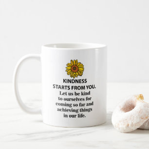 Vriendelijkheid Inspirerende Quote  Zonnebloem Vri Koffiemok