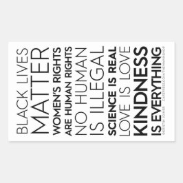 Vriendelijkheid is alles BW rechthoek Stickers