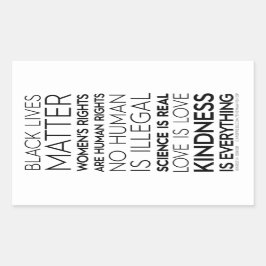 Vriendelijkheid is alles BW rechthoek Stickers