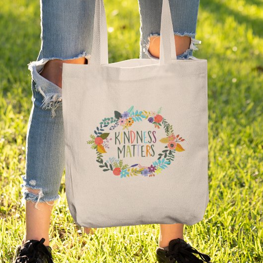 Vriendelijkheid is belangrijk, boho floral, Inspir Tote Bag