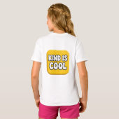 Vriendelijkheid Is Cool Gele Badge T-shirt (Achterkant volledig)