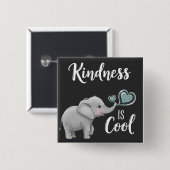Vriendelijkheid Is Cool Olifant Vierkante Button 5,1 Cm (Voorkant /achterkant)