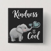 Vriendelijkheid Is Cool Olifant Vierkante Button 5,1 Cm (Voorkant)