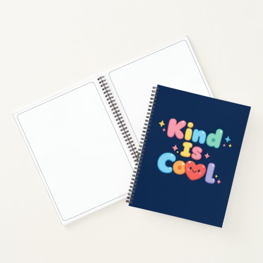 Vriendelijkheid is Cool Pastel Retro Bubbeltypogra Notitieboek (Binnen)
