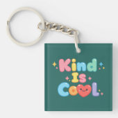 "Vriendelijkheid is Cool" Pastel Retro Typografie  Sleutelhanger (Voorkant)