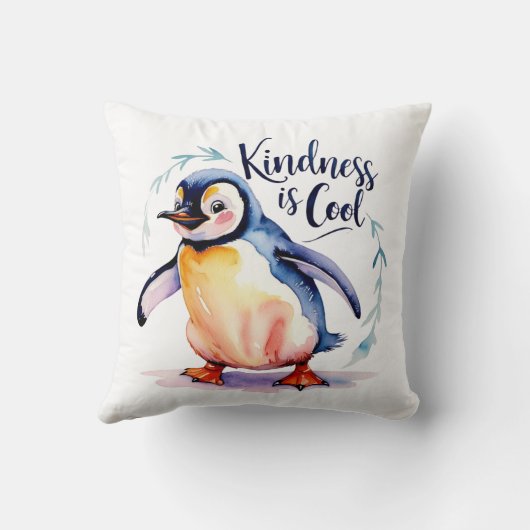 Vriendelijkheid is cool pinguïn Sierkussen (Achterkant)