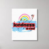 Vriendelijkheid is cool - Rainbow Surf Vibes Canvas Afdruk (Voorkant)