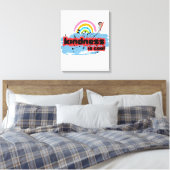 Vriendelijkheid is cool - Rainbow Surf Vibes Canvas Afdruk (Insitu (Slaapkamer))
