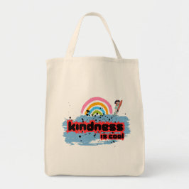 Vriendelijkheid is cool - Rainbow Surf Vibes Tote Bag