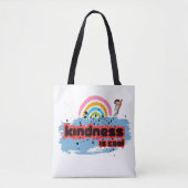 Vriendelijkheid is cool - Rainbow Surf Vibes Tote Bag (Voorkant)