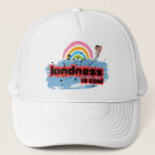 Vriendelijkheid is cool - Rainbow Surf Vibes Trucker Pet (Voorkant)