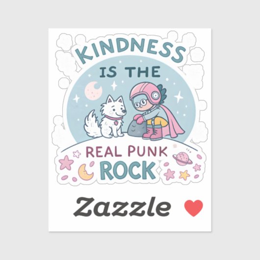 Vriendelijkheid is de Echte Punk Rots Sticker - Sc (Vel)