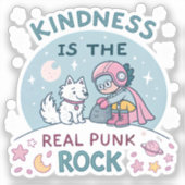 Vriendelijkheid is de Echte Punk Rots Sticker - Sc (Voorkant)