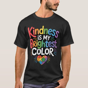Vriendelijkheid is de felle kleur autisme puzzel l t-shirt